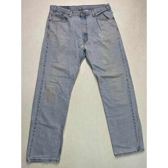 VINTAGE Levi's 505 Straight Denim Jeans Men Size 35 X 32 Blue USA Tag Size 38x32 - Picture 1 of 10